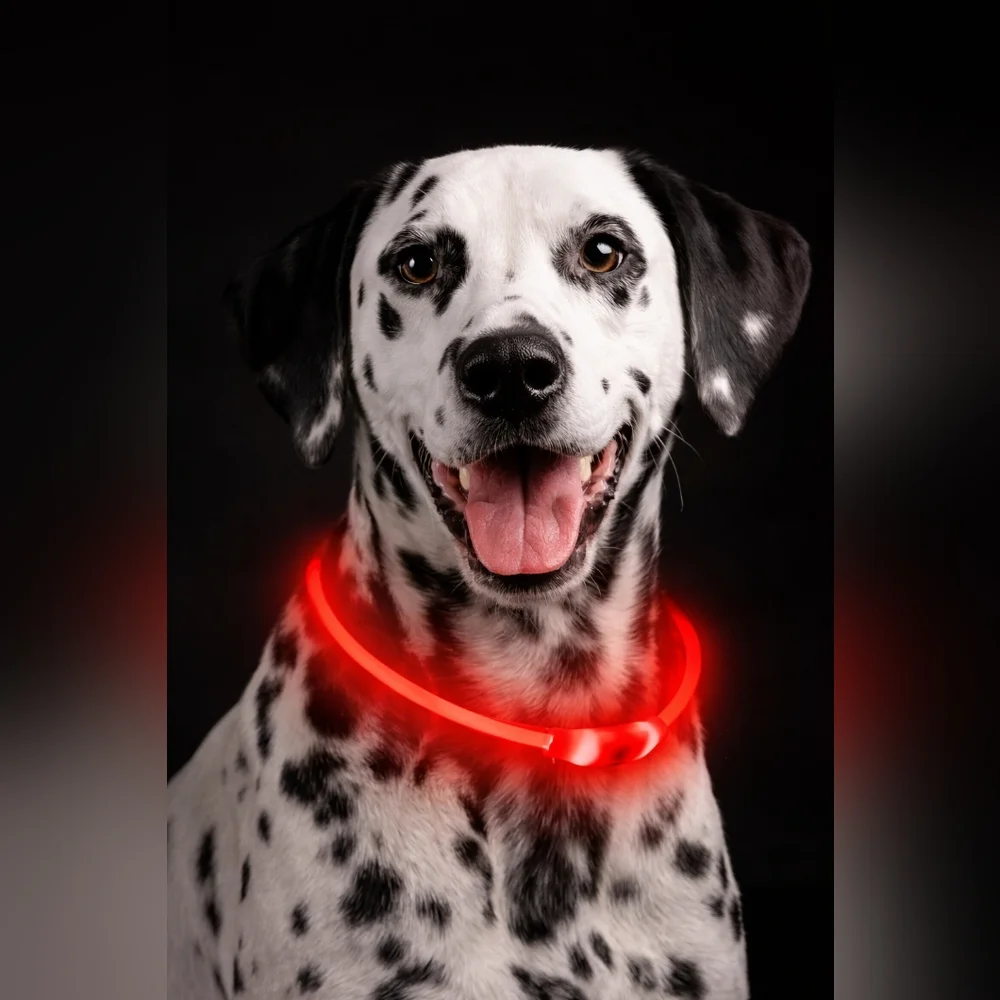 Rechargeable LED Dog Collar | Light Up Safety Collar | Waterproof | Red